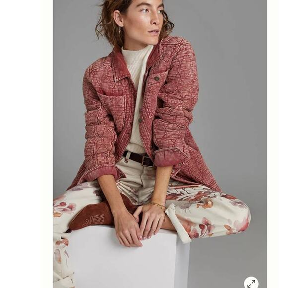 New Anthropologie AG The Alexxis Floral Straight Jeans $235 SIZE 24 High Rise - Picture 5 of 7